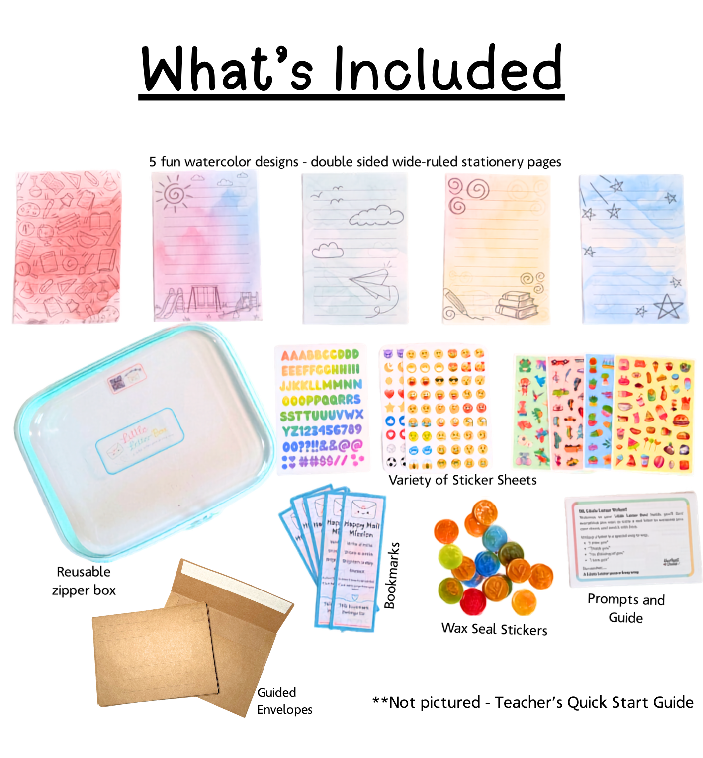 Watercolor stationery from the Little Letter Box Classroom Set