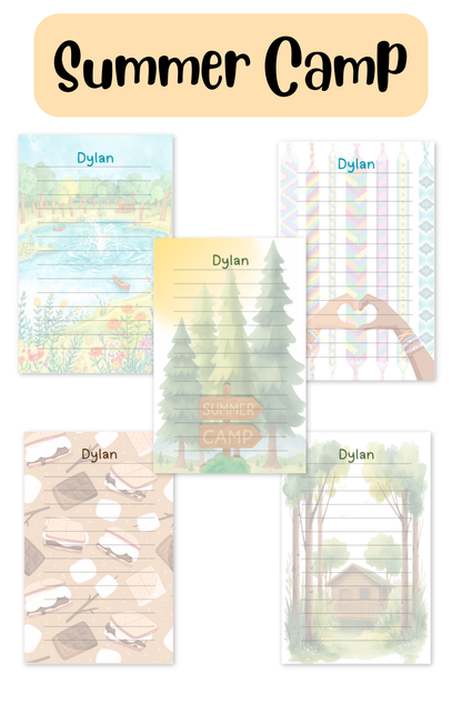 Close-up of kids letter writing paper from the pen pal kit refill stationery set
