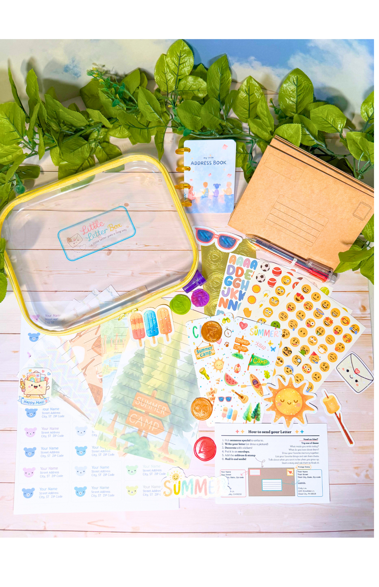 Summer Camp Letter Box, everything included in the kit