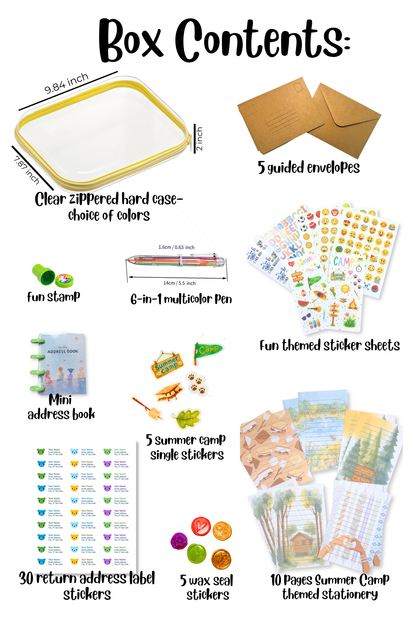 Summer Camp Letter Box - full kit contents flat lay