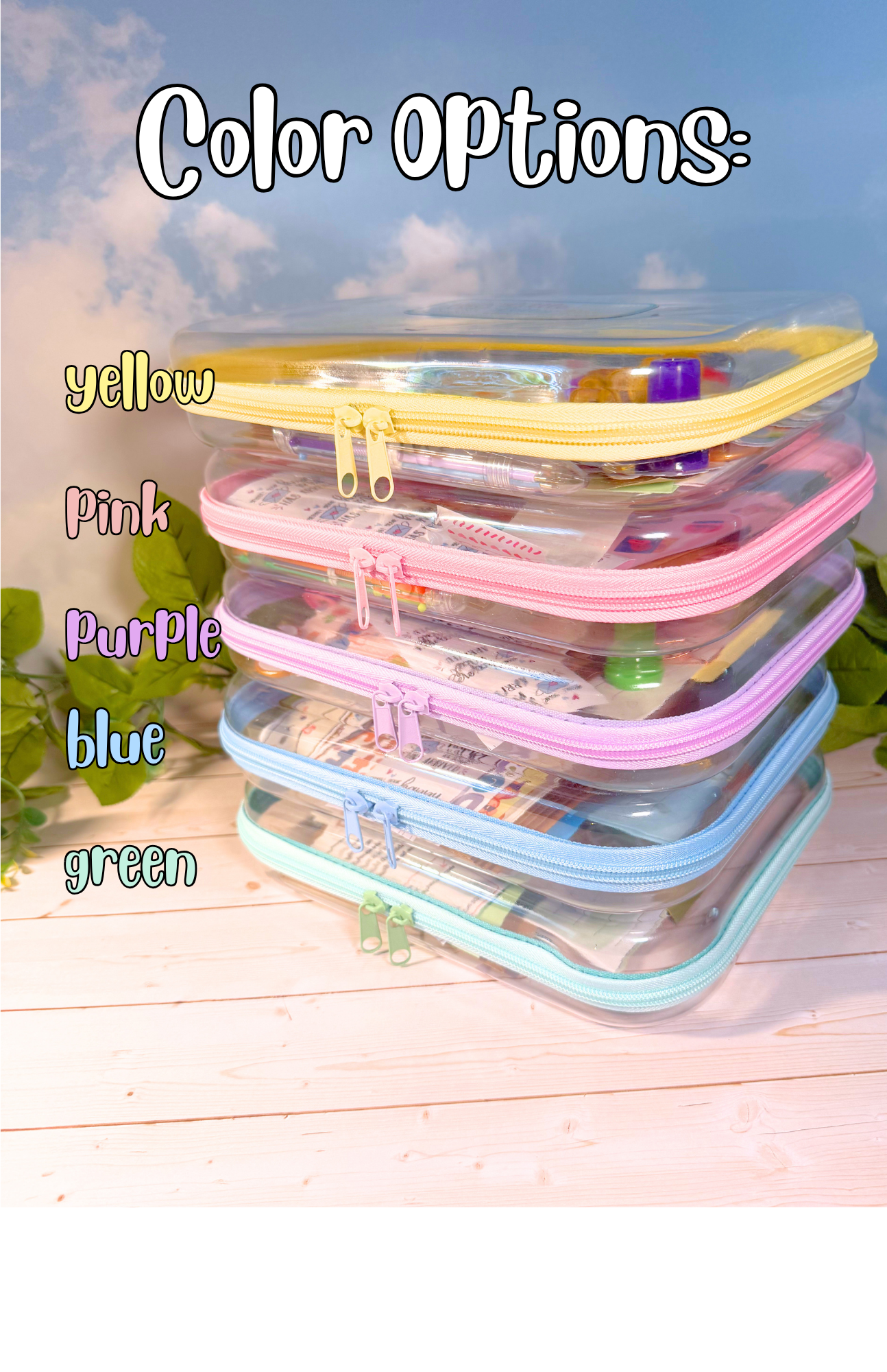 Summer Camp Letter Box, zipper color options