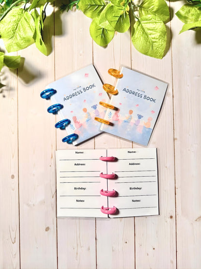 Mini address book for kids - handmade pocket-size book for pen pal and family addresses