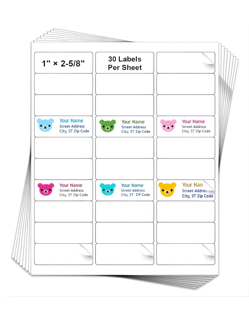 Return address labels in all six theme options