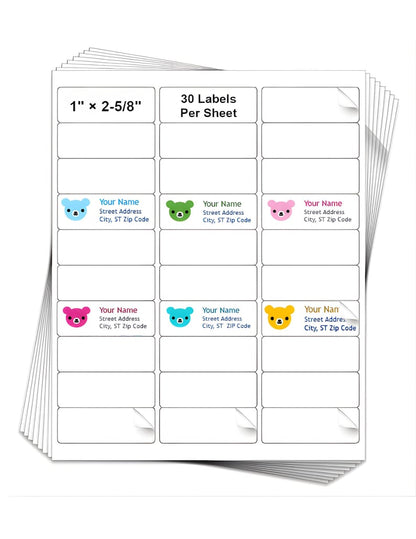 Return address labels in all six theme options